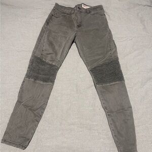 Stylish Gray Women's Biker Jeans